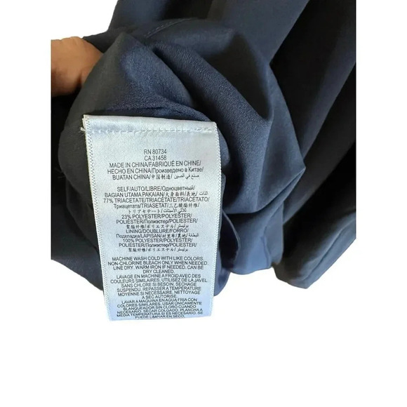 BCBGMAXAZRIA Women's Gray 3/4 Sleeve Ruffle Blouse Top Size Large - Picture 4 of 7